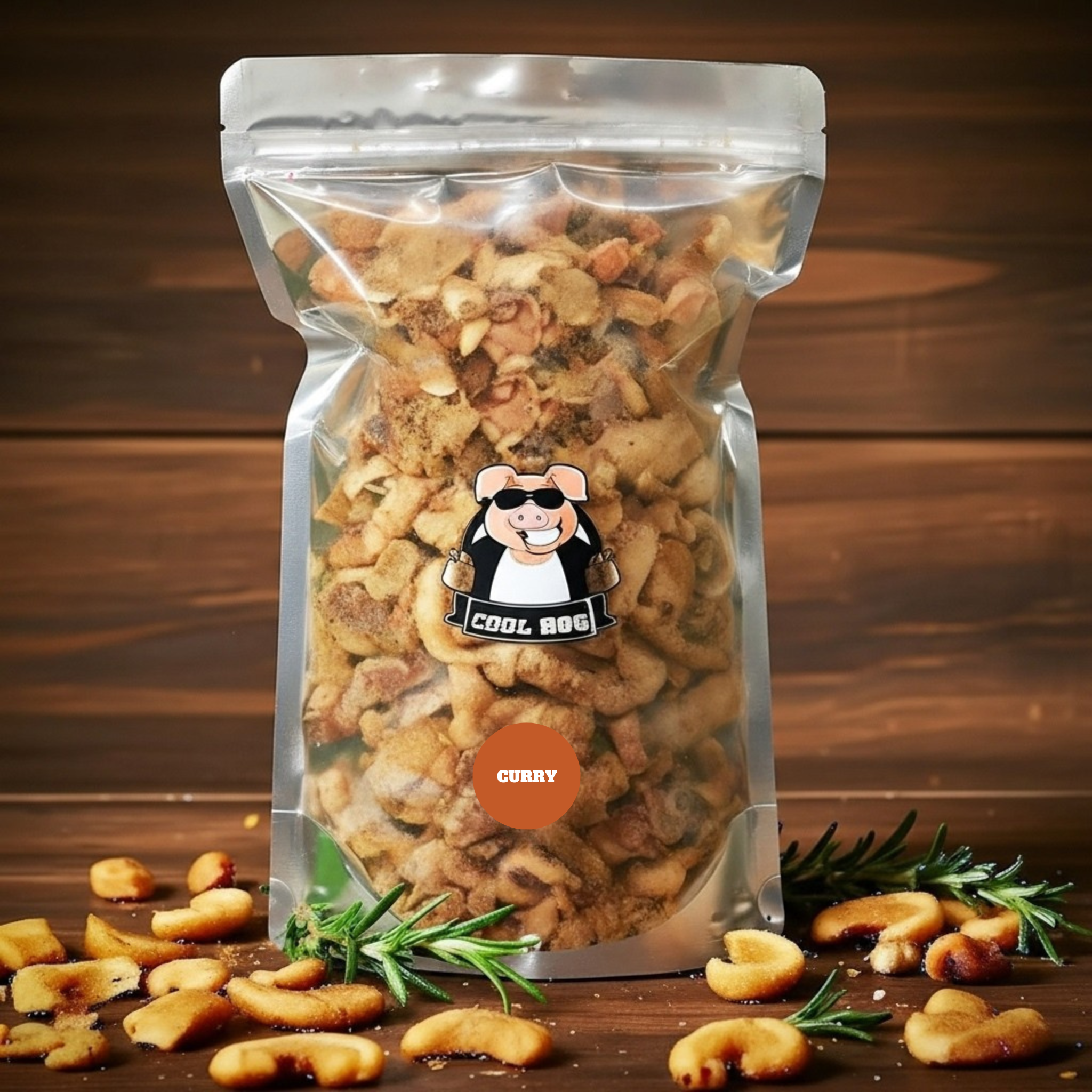 Curry Flavour Pork Scratching Resealable Bag