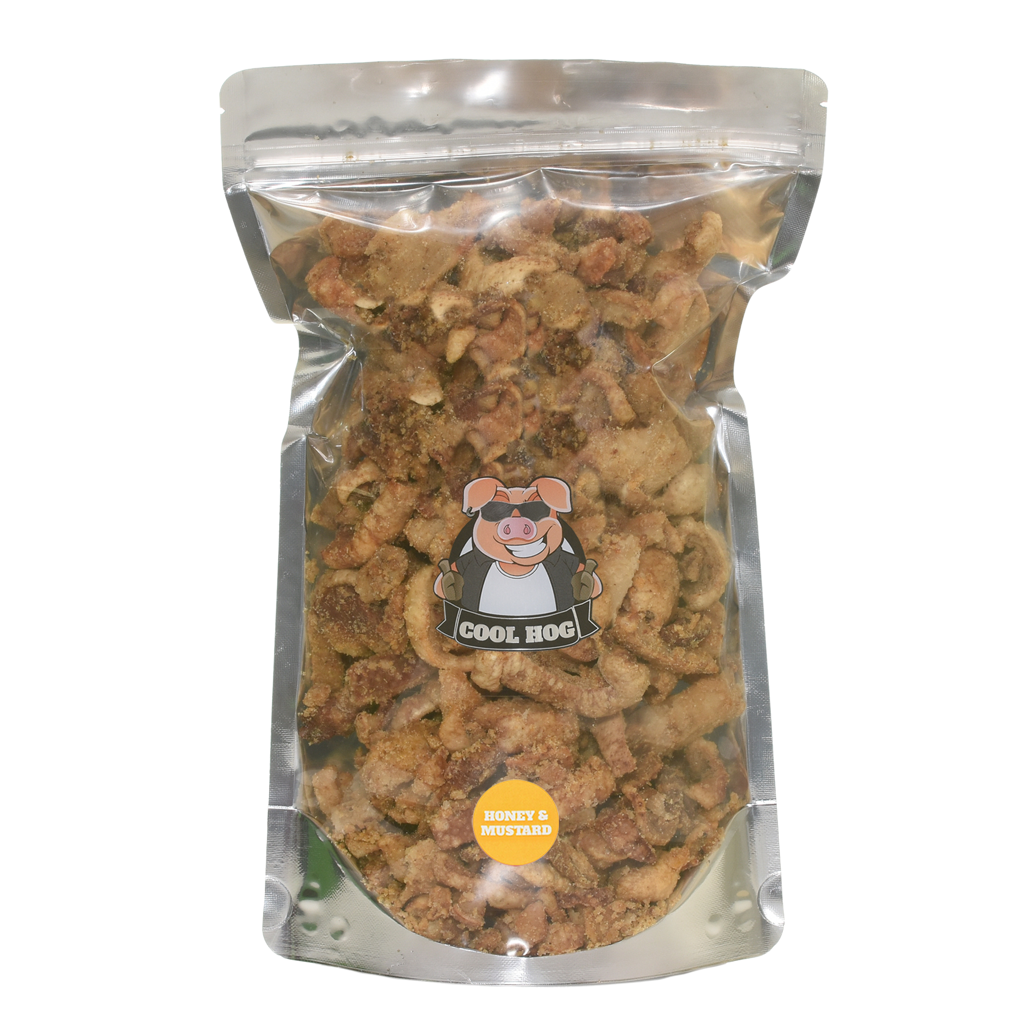 Honey & Mustard Flavour Pork Scratching Resealable Bag - Cool Hog Snacks