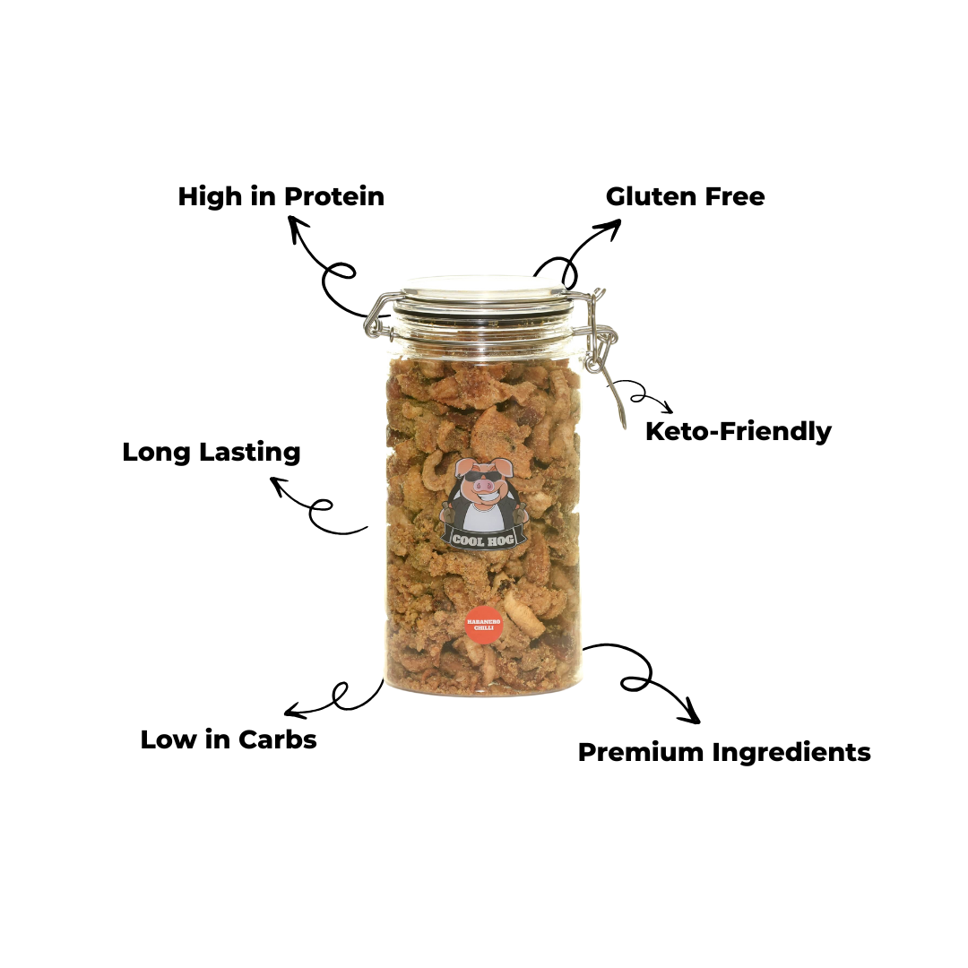 Habanero Chilli Flavour Pork Scratching Jar - Cool Hog Snacks