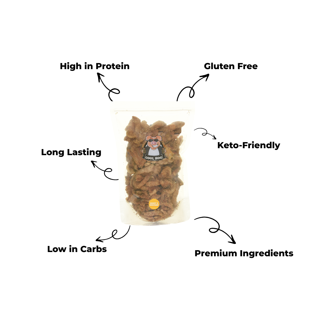 Honey & Mustard Flavour Pork Scratching Resealable Bag