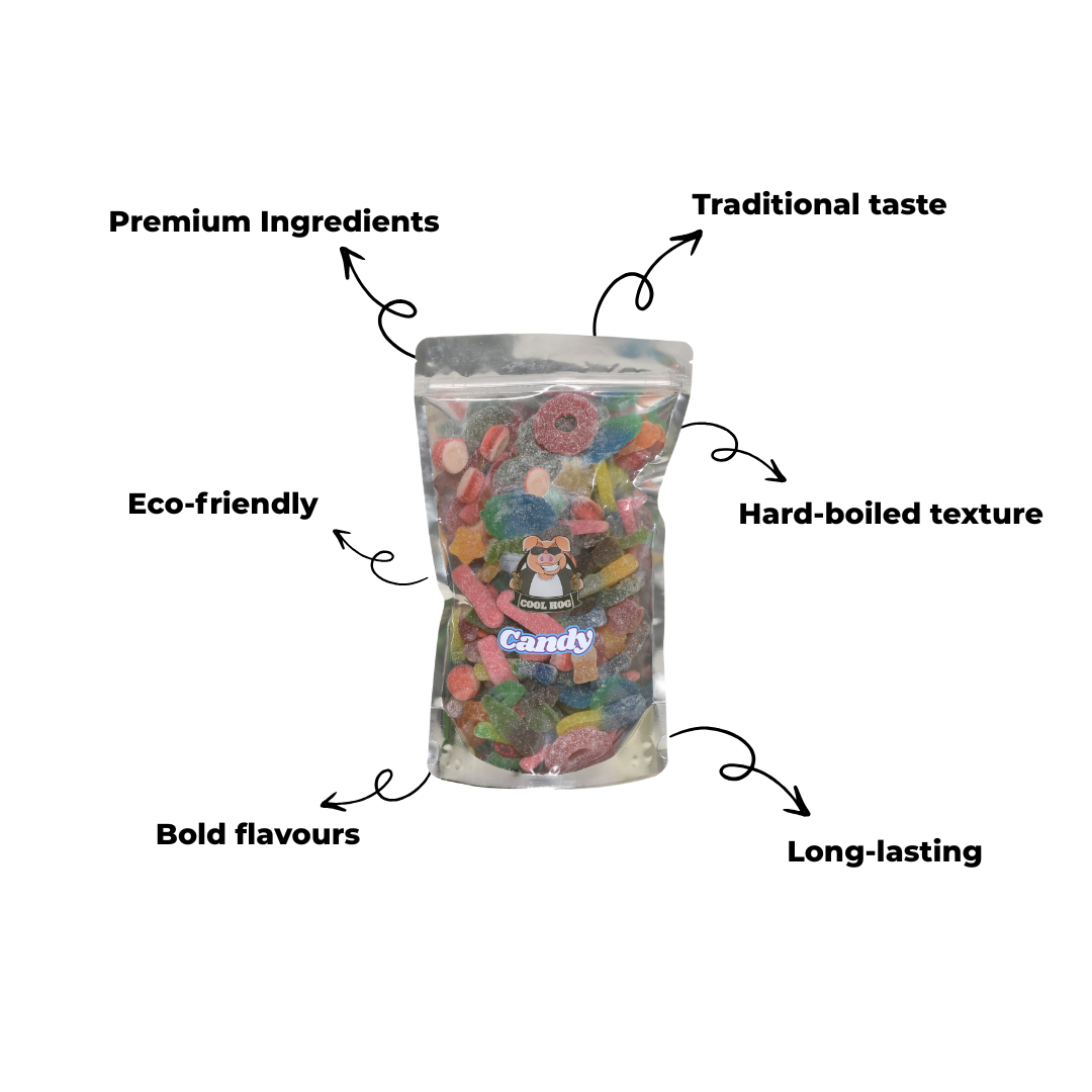 Sweet & Sour Candy Resealable Bag - 1KG - Cool Hog Snacks