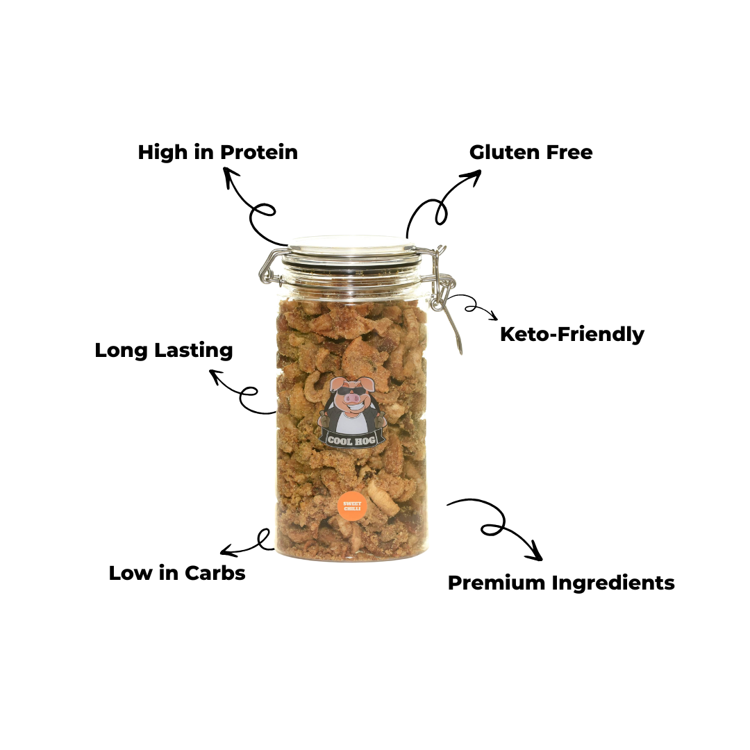 Sweet Chilli Flavour Pork Scratching Jar - Cool Hog Snacks