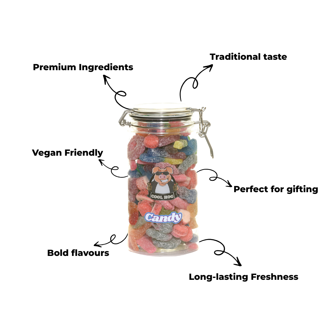 Vegan Assorted Fizzy Mix Candy Gifting Jar - Cool Hog Snacks