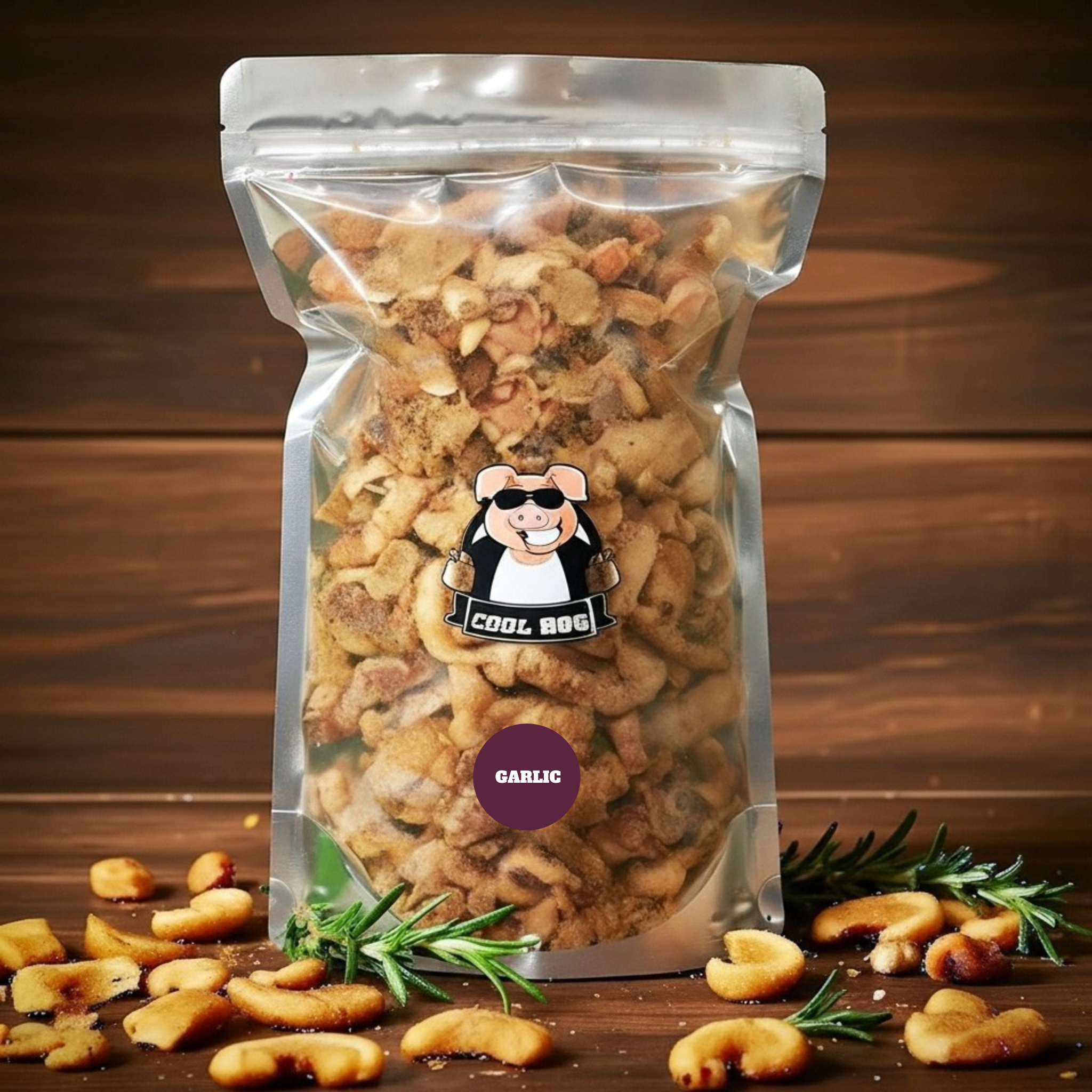 Garlic Flavour Traditional Pork Scratching Resealable Bag