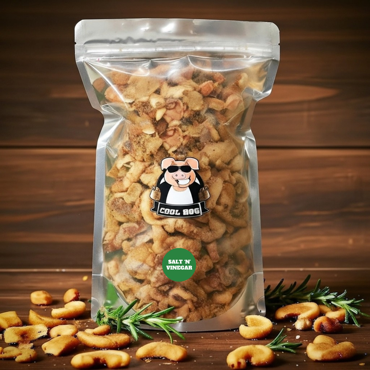 Salt & Vinegar Flavour Traditional Pork Scratching Resealable Bag