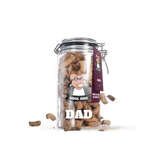 Personalised Fathers Day Garlic Flavour Pork Scratching Jar