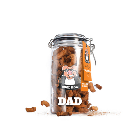 Personalised Fathers Day Sweet Chilli Flavour Pork Scratching Jar