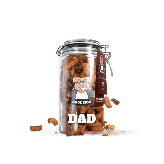 Personalised Fathers Day BBQ Flavour Pork Scratching Jar