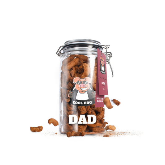 Personalised Fathers Day Bacon Flavour Pork Scratching Jar