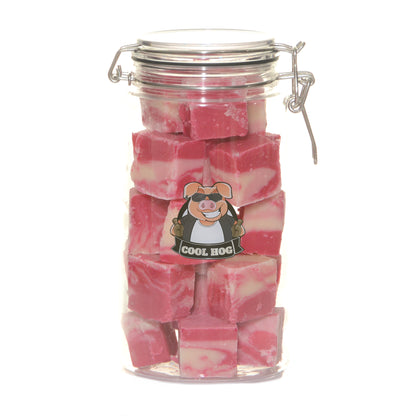 Pink Gin Flavour Handmade Fudge Jar