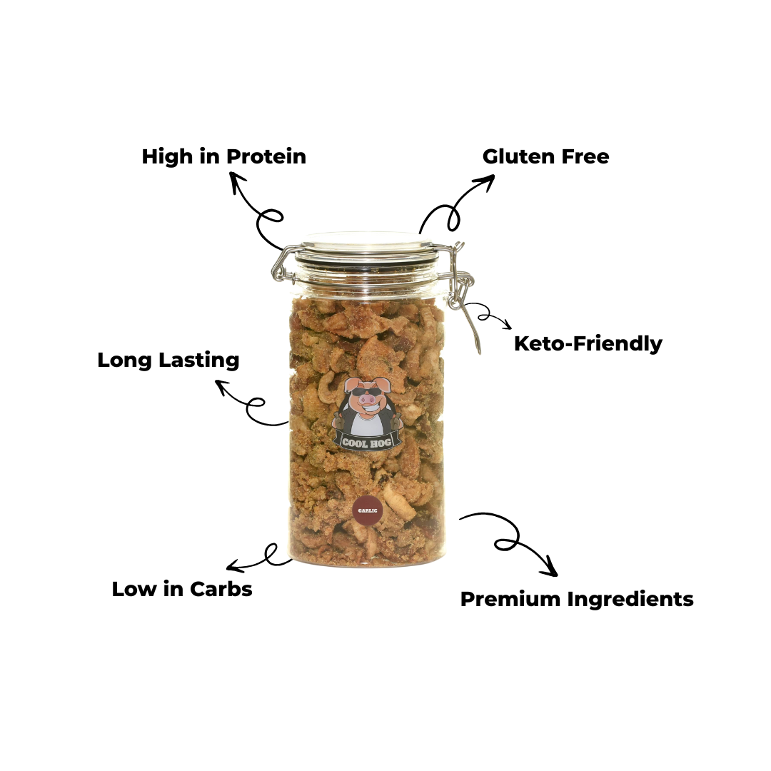 Garlic Flavour Pork Scratching Jar - Cool Hog Snacks