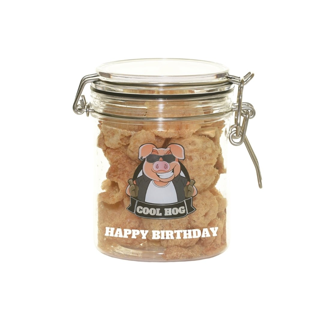 Personalised Pork Scratching Gifting Jar - Small - Cool Hog Snacks