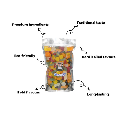 Traditional Wine Gums Candy Resealable Bag - 1KG - Cool Hog Snacks